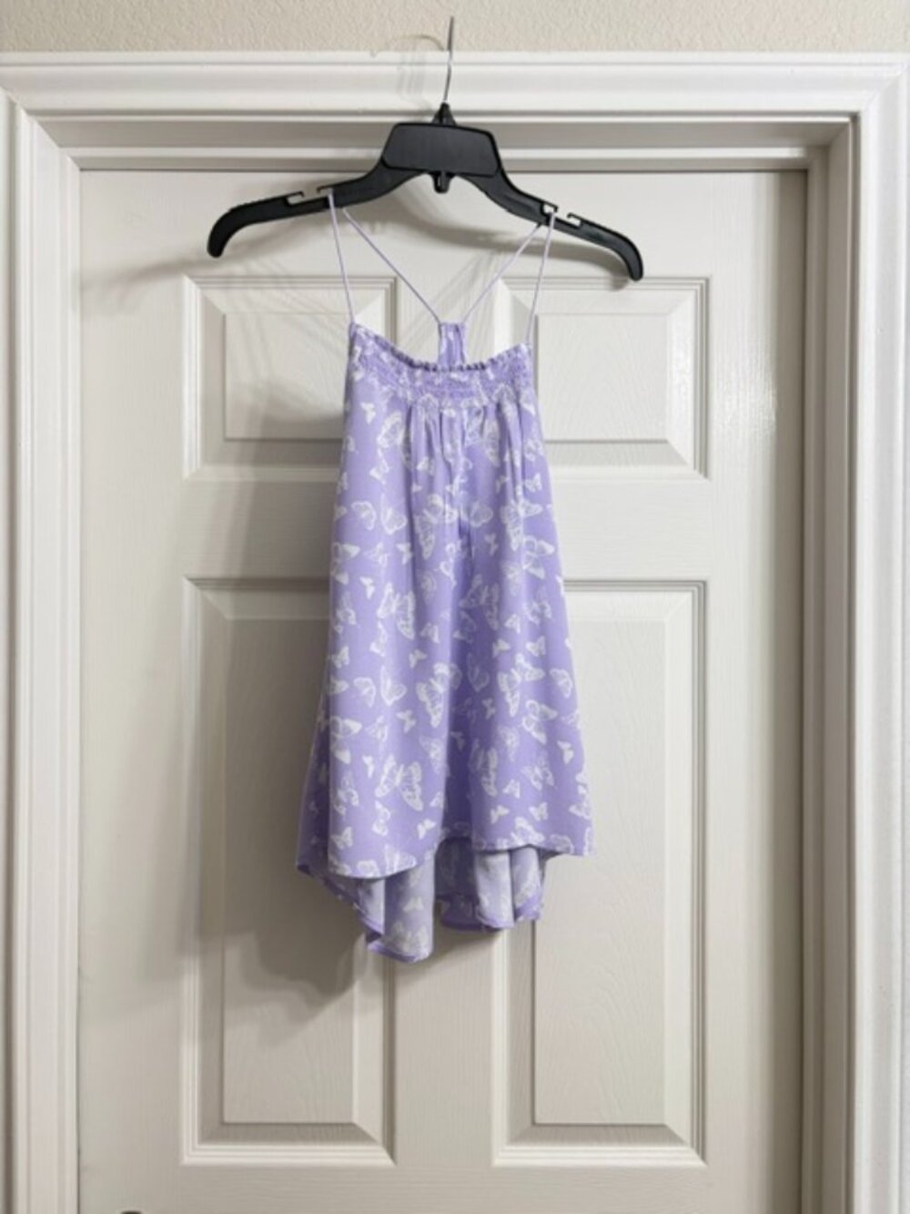 No Boundaries Women's Purple and White Butterfly Top, Size XL (Juniors)
